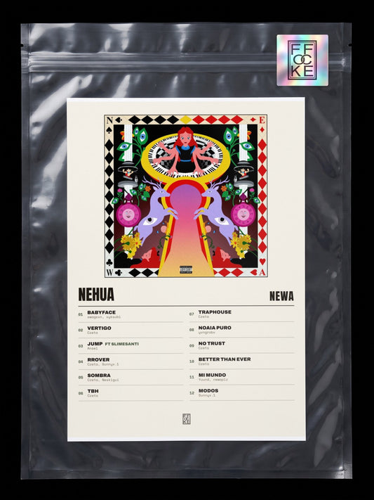 Póster de NEHUA de NEWA en una bolsa sellada con sticker FFOCKE