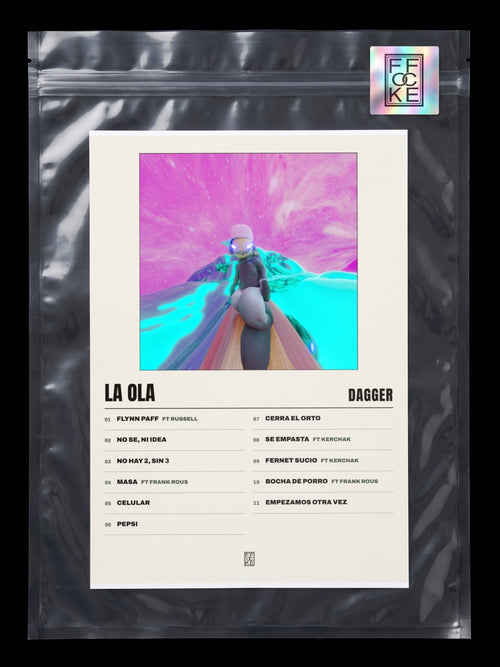 Póster de La Ola de Dagger en una bolsa sellada con sticker FFOCKE