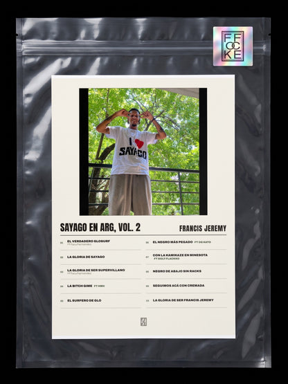 Póster de SAYAGO EN ARG, Vol. 2 de Francis Jeremy en una bolsa sellada con sticker FFOCKE