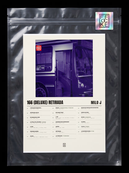 Póster de 166 (DELUXE) retirada de Milo j en una bolsa sellada con sticker FFOCKE