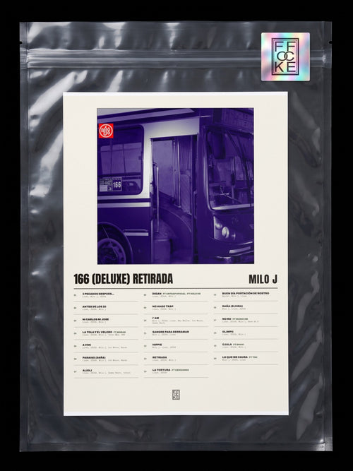 Póster de 166 (DELUXE) retirada de Milo j en una bolsa sellada con sticker FFOCKE