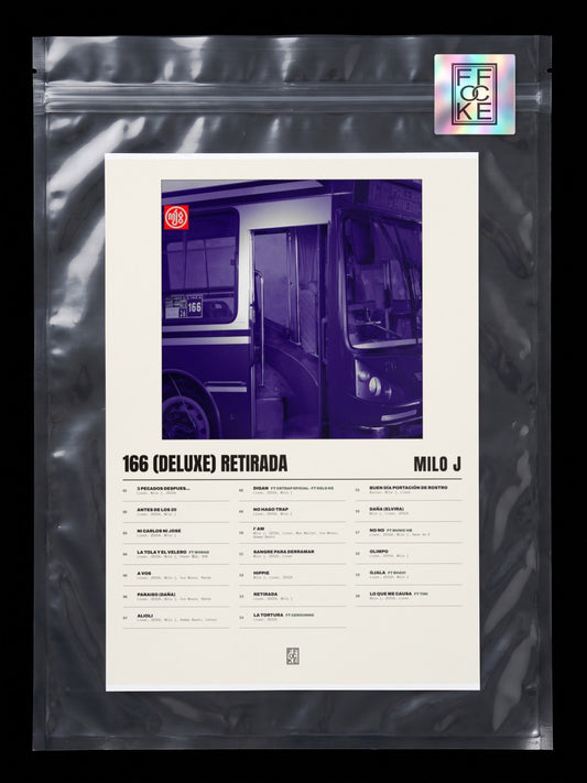 Póster de 166 (DELUXE) retirada de Milo j en una bolsa sellada con sticker FFOCKE