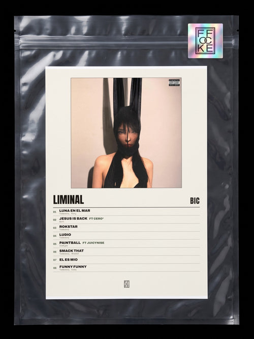 Póster de liminal de BIC en una bolsa sellada con sticker FFOCKE