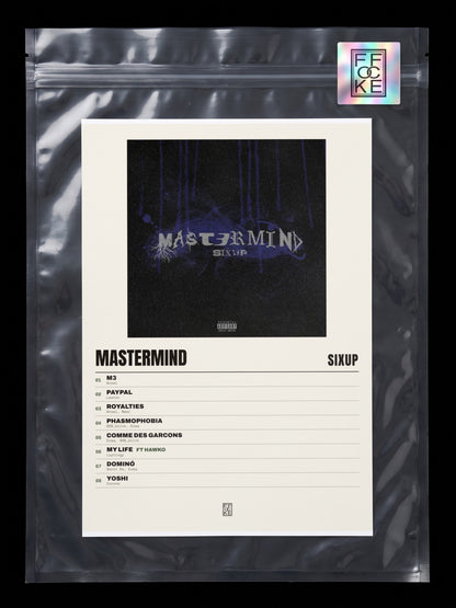 Póster de Mastermind de SixUp en una bolsa sellada con sticker FFOCKE