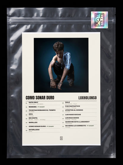 Póster de Como Sonar Duro de luxholonso en una bolsa sellada con sticker FFOCKE
