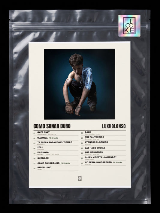 Póster de Como Sonar Duro de luxholonso en una bolsa sellada con sticker FFOCKE