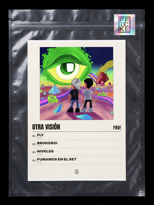 Póster de Otra Visión de FRO! en una bolsa sellada con sticker FFOCKE